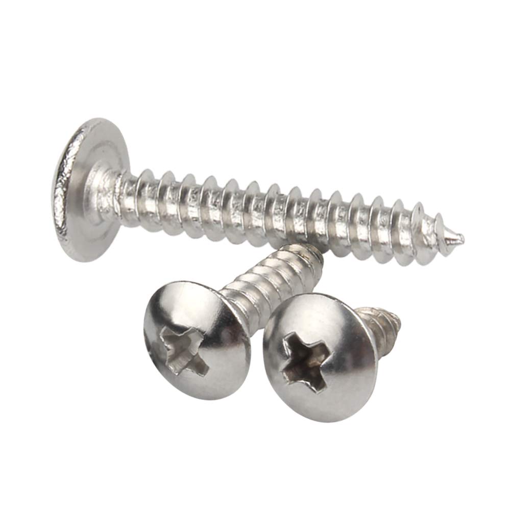 Xiedeai Self Tapping Cylindrical Wood Screws - Round Phillips Head Fixings Stainless Steel Pointed Tail Mushroom Head M3 M4 M5 M6