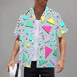 HUGLAZY 80s 90s Hawaiian Shirt for Men Vintage