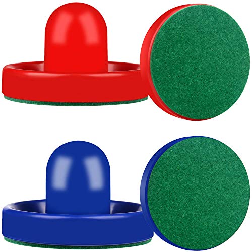 Air Hockey Pucks,Air Hockey Replacement Set for Air Hockey Table Family Game,Air Hockey Pucks and Paddles Red&Blue(4 Striker with Pads,8 Pucks)