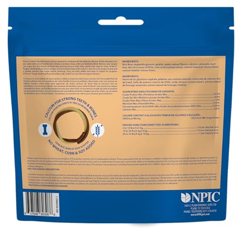N-BONE PUPPY TEETHING RINGS TASTE OF TEXAS QUESO CON CARNE FLAVOR 3 COUNT