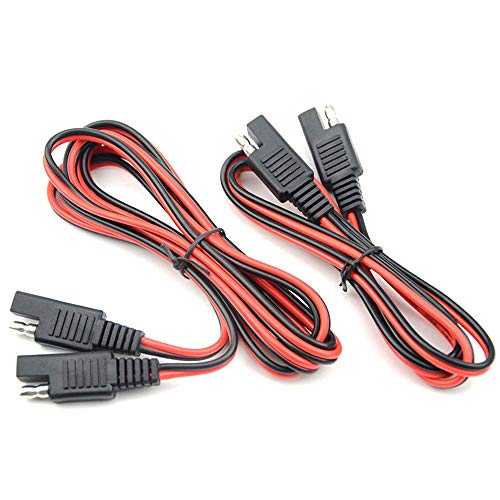 2PCS SAE 2Pin Automotive Extension Cable Quick Disconnect Extension Wire 18 AWG(3Feet+6Feet)