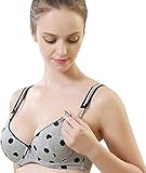 CAKYE® Women's Cotton Soft Cup Underwire Maternity Nursing Bra (36B, Gray)
