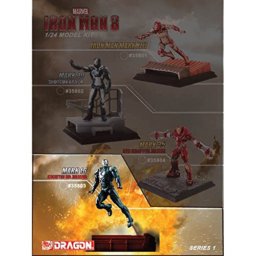 Dragon Models Iron Man 3 - Mark 16 - Black Stealth Suit Nightclub Model Kit (1/24 Scale) - Thumbnail 3
