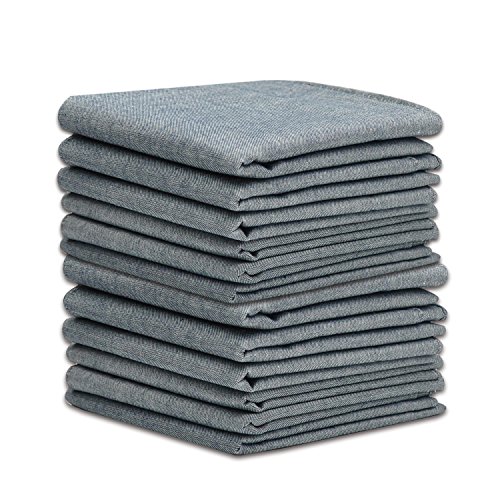 Selected Hanky Men's Pure Cotton Handkerchiefs, Grey Hankies Pack of 12