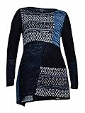 Style & Co. Womens Plus Pattern-Blocked Long Sleeves Tunic Sweater