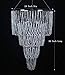 FlavorThings 4 Tiers Large Wedding Chandelier,Faux Crystal Iridescent Beaded Swag Chandelier, 24