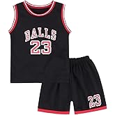 GLIGLITTR Toddler Kid Basketball Jersey Outfit Baby Boy Girl Letters Tank Top + Track Shorts Sets Boy Summer Clothes