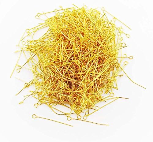 VILAVI 500pcs Gold Tone 50MM Eye Pins Ytt0316