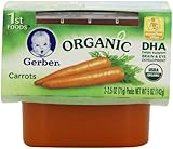 Gerber 1st Foods Organic Carrots, 2-Count, 2.5-Ounce Tubs (Pack of 8)