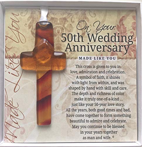 50th Anniversary Gift: Handmade Glass Cross