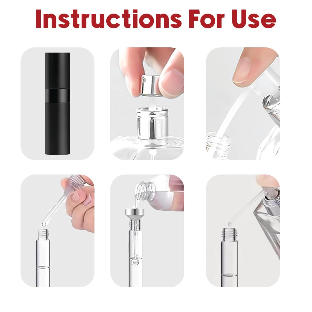 8ml Perfume Atomizer, 5 pcs Perfume Travel Refillable Bottle, Empty Cologne Travel Bottle, Atomizer Sprayer For Perfume