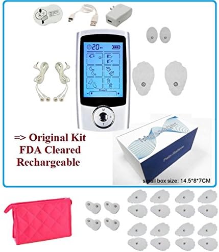 TENS Unit 24 Modes PMS EMS Portable Electro Massage Therapy Device Pulse Extra 16PCs Pads + Massage Shoes