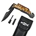 OUTXPRO 6 in 1 Multi Rescue Survival Knives w Flashlight - Tactical Pocket Folding Knife with LED Light, Seat Belt Cutter, Glass Breaker, Magnesium Fire Starter, Bottle Opener, Saw Blade, Camouflage