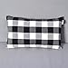NATUS WEAVER 2 Pc Black and White Cotton Classic Retro Checker Plaid Cotton Soild Decorative Throw Pillow Cover Home Decor Set Cushion Case for Sofa Bedroom Car 12 x 20 Inch