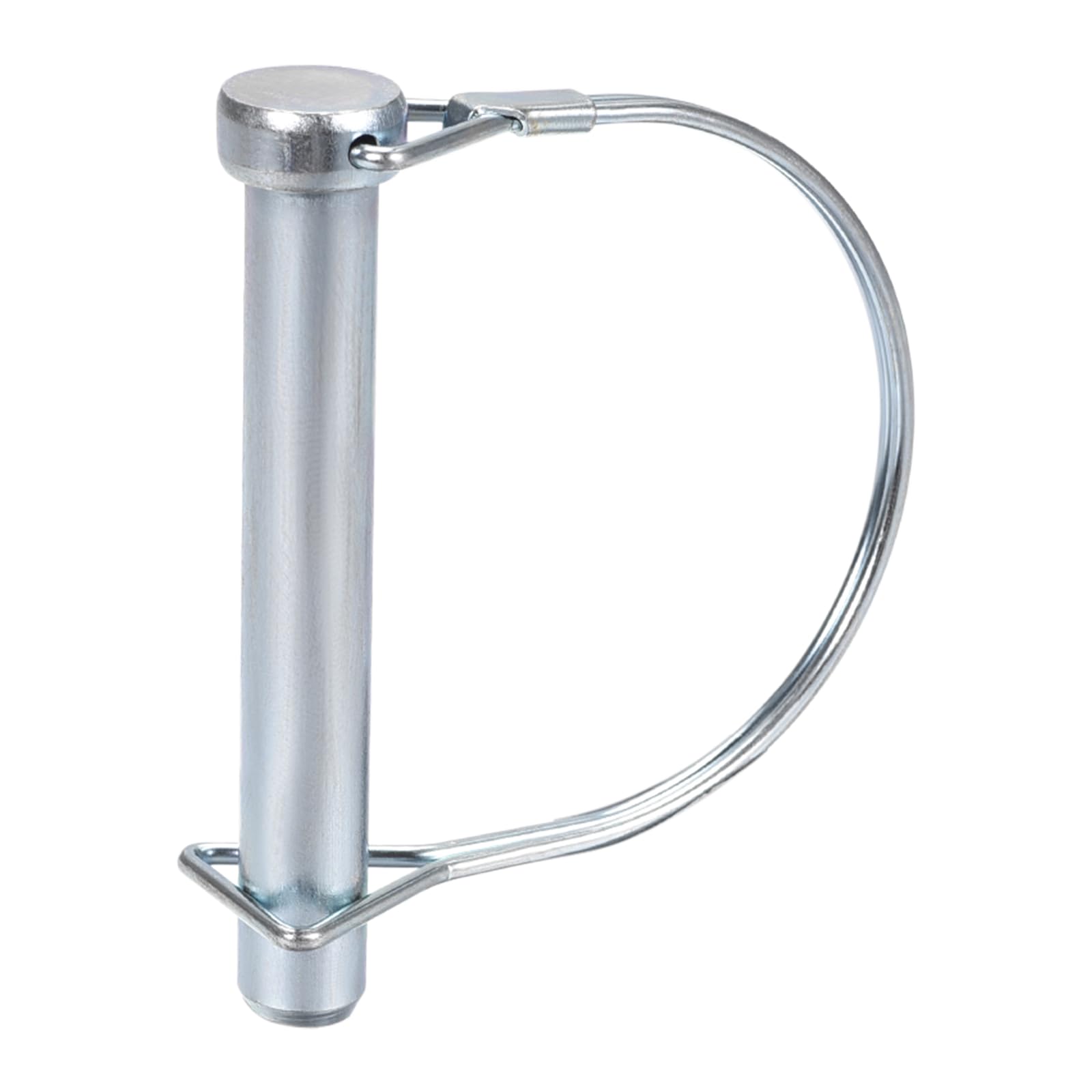 DTGN 10mm x 100mm (DxL) Shaft Locking Pin - 1Pack - Good for Farm Trailers Lawn - Carbon Steel Round Trailer Coupler Pin - Silver Tone