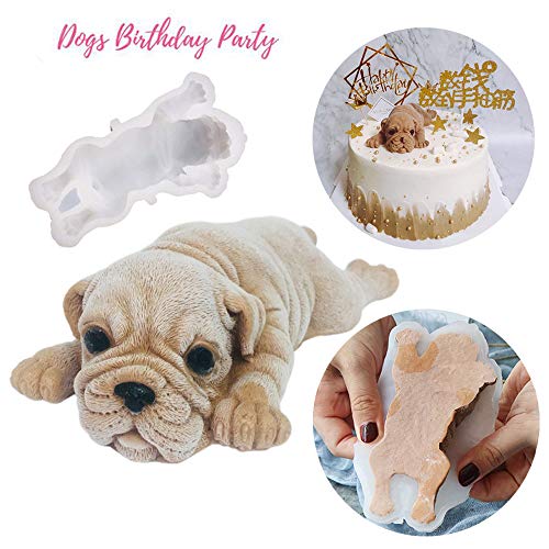 3D Shar Pei Silicone Cake Mold, SIKSIN Fondant Mousse Cake Decoration Mold, Dog Chocolate Mould, Candy, Soap, Ice Making, Candle Mold - 4Inch 2nd Generation