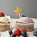 Tangible Creation, Happy Birthday Cake Topper 14 packs valueset for cup cake topper with Heart and Star Glitter Gold Decoration.