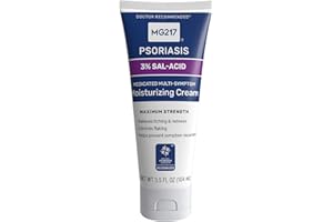 MG217 Medicated Moisturizing Psoriasis Cream with 3% Salicylic Acid, Multi-Symptom, Fragrance Free, 3.5 Fl Oz