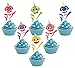 30 pieces Shark Cupcake Toppers Shark Theme Party Supplies- Shark Family Baby Shower Birthday Party Decorations