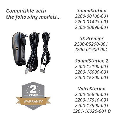 image for Power Supply for Polycom SoundStation 2 Conference Phone, Console Cabl