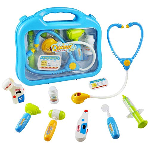 Kids Doctor Kit Medical Accessories with Flashed Stethoscope Heartbeat Sound Electronic Thermometer Pretend Play Set Gift for Girls Boys 3 4 5 Year Old