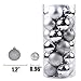 Emopeak 24Pcs Mini Christmas Balls Ornaments for Xmas Christmas Tree - 1.2 Inch Shatterproof Christmas Tree Decorations Hanging Ball for Holiday Wedding Party Decoration Silver