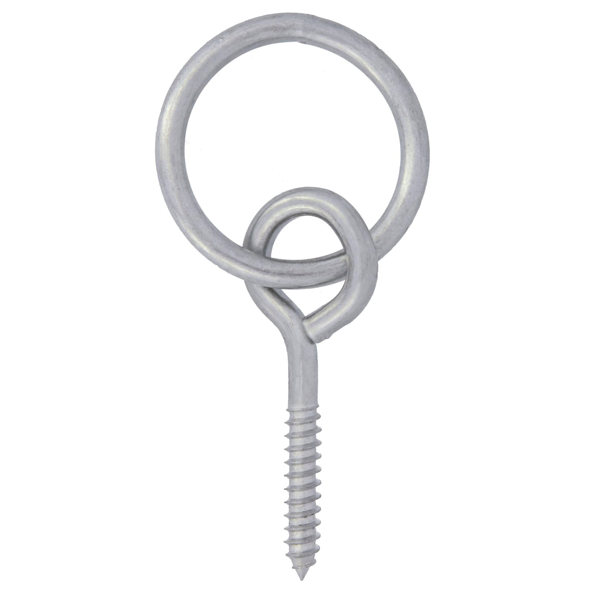 Amig - Ring with eyelet, ring diameter 7 x 50 mm, hook diameter 6.8 x 55 mm, attachment for attaching to wall or ceiling, screw tip, for hanging and attaching light objects, galvanised steel.