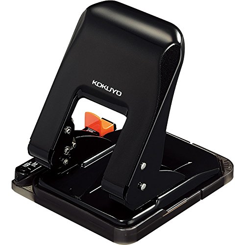 Kokuyo 2 hole punch Rakuake 37 sheets with paper size guide black PN-G37D