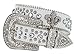 50124 Rhinestone Belt Fashion Western Crystal Bling Studded Fleur-de-lis Conchos Leather Belt 1-1/2