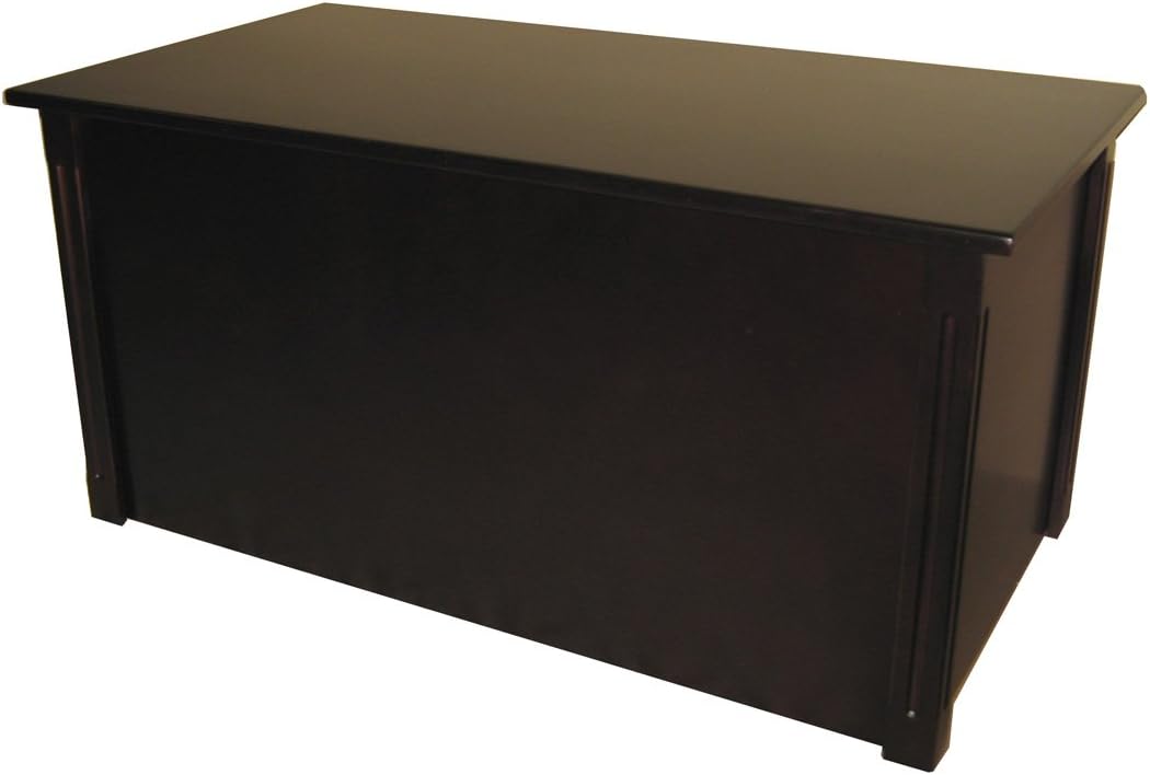 Large Espresso Wooden Toy Box and Blanket Chest - All Wood - Optional Cedar Base (CedarBase)