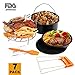 Deep Fryers Universal Air Fryer Accessories Including Cake Barrel,Baking Dish Pan,Grill,Pot Pad, Pot Rack with Silicone Mat by Bellagione (8 inch10 PCS)