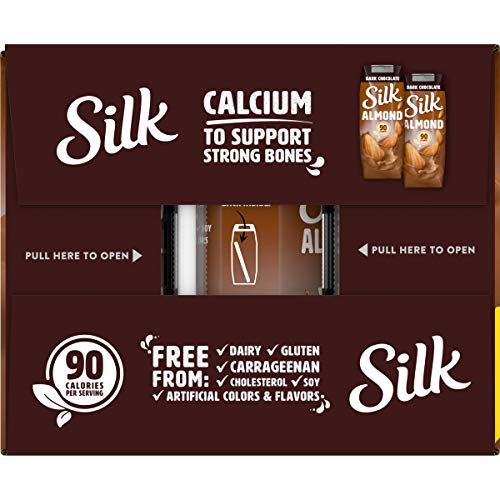 SILK SHELF-STABLE ALMONDMILK SINGLES, DARK CHOCOLATE, DAIRY-FREE, VEGAN, NON-GMO PROJECT VERIFIED, 8 OZ. (PACK OF 18)