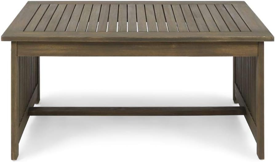 Christopher Knight Home Grace Outdoor Acacia Wood Coffee Table, Gray Finish : Garden & Outdoor