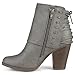 Brinley Co. Womens High Heel Corset Lace Chunky Heel Ankle Boots Grey 8