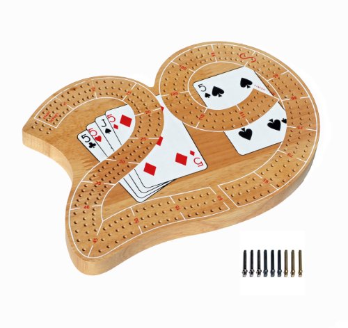 Classic 29 Cribbage Set - Solid Wood 3 Track Board with Pegs