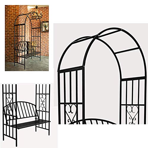 ZH-1 Rankhilfe Rosenbogen Pergola mit Bank, Balkon Garten Sitzbank, Stabil laubenbank Gartenmöbel, Belastung 200 kg, leicht zu montieren – Bild 8