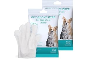 （12PCS）Pet Cleaning Wipes, Cleaning Wipe for Dog and Cat, Glove Wipes for Dog and Cat Fur Face, Ear, Eye, Paws Cleaning Wipes