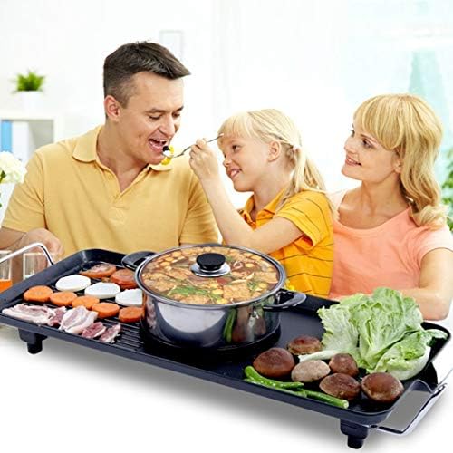 review 2100W Multifunction Electric grill ， Electric Grill Korean BBQ Grill Barbecue Machine Household，Smokeless Multi-Function Bakeware，Non-Stick Electric Griddle Pan，Adjustable Temperature 110V - 240V