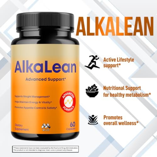 Alkalean Capsules, Official Alkalean Pills with All Natural Ingredients, Advanced Weight and Wellness Support Supplement, Maximum Strength Healthy Lifestyle Multivitamins for Women & Men (60 Capsules)