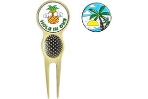 PINMEI Golf Divot Repair Tool with Removeable Golf Ball Marker Golf Gift for Men Women