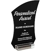Personalized Acrylic Trophy Award Personalized Corporate Award for Employee or Team Members Acrylic Award Plaque (Award - Only Text)