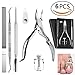 Mojidecor Ingrown Toenail Tool Kit, 6Pcs Stainless Steel Set with Nail Clippers, File, Lifter & Corrector, Medical Grade Pedicure Kit for Thick & Ingrown Nails
