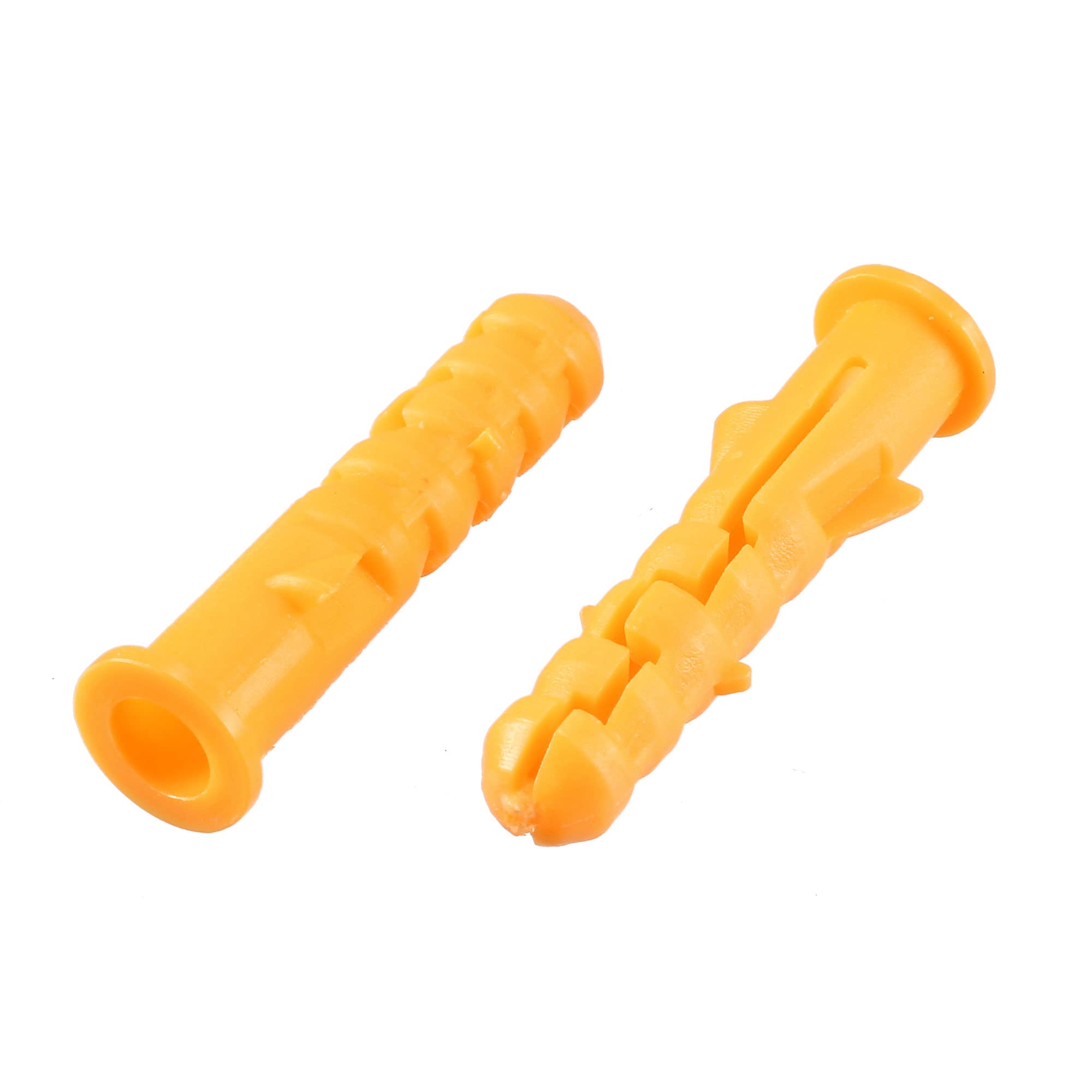 Sourcingmap 6mmx30mm Plastic Expansion Pipe Wall Anchor Screw Yellow 100pcs