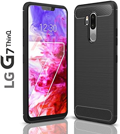 LG G7 Case - LG G7 ThinQ Case - Ultra Thin Fit Slim - Carbon Fiber Designer - Shockproof Drop Protection - TPU Bumper - Scratch Resistance and Non - Slip Cover For LG G7(Black)