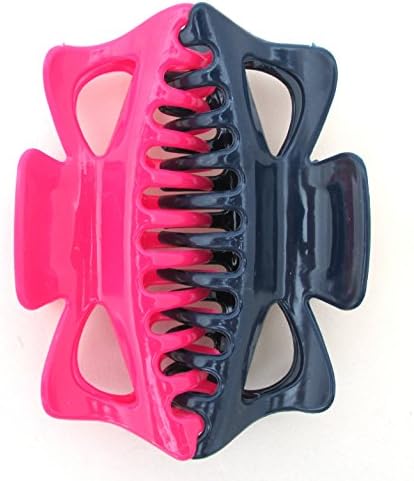 2 Extra Large Claw Clips - Hot Pink/Navy Blue