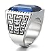 Boho Jewelry Mens Stainless Steel Cz Ring Vintage Large Charming Gemstone Band (10)