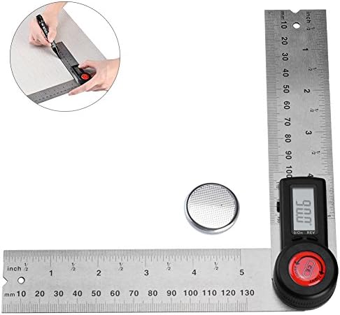 TOOLTOO Digital Angle Finder Ruler –Protractor Goniometer Ruler With LCD Display For Angel, 360° Rotation, 7”