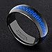 8mm Men's Black Tungsten Carbide Engagement Ring Wedding Band Blue Carbon Fiber Inlay Comfort Fit