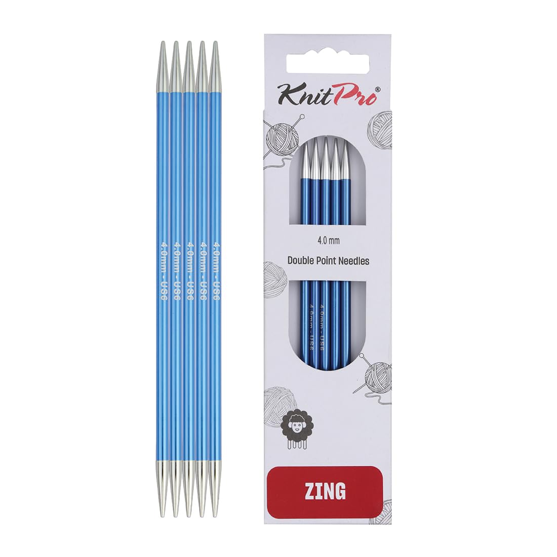 KnitPro Zing Double Pointed Needles 6" (15cm) | 4.00mm