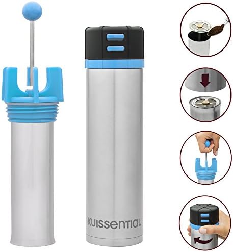Versa Travel French Press - Reverse Groundless System and Insulated Travel Mug